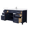 Custom image for Dark Blue with Brushed Nickel Trim / White Quartz / No Mirror