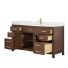 Custom image for Dark Walnut with Brushed Gold Trim / Giotto Quartz / No Mirror