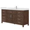 Custom image for Dark Walnut with Brushed Nickel Trim / Carrara Cultured Marble / No Mirror