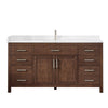 Custom image for Dark Walnut with Brushed Nickel Trim / White Quartz / No Mirror