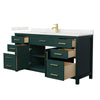 Custom image for Green with Brushed Gold Trim / Giotto Quartz / No Mirror
