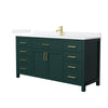 Custom image for Green with Brushed Gold Trim / White Quartz / No Mirror