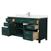 Custom image for Green with Brushed Nickel Trim / Carrara Cultured Marble / No Mirror