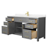 Custom image for Dark Gray with Brushed Gold Trim / Carrara Cultured Marble / No Mirror