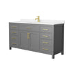 Custom image for Dark Gray with Brushed Gold Trim / Carrara Cultured Marble / No Mirror