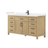 Custom image for Whitewashed Oak with Matte Black Trim / Carrara Cultured Marble / No Mirror