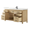 Custom image for Whitewashed Oak with Matte Black Trim / Giotto Quartz / No Mirror