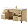 Custom image for Whitewashed Oak with Brushed Gold Trim / White Quartz / No Mirror