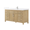Custom image for Whitewashed Oak with Brushed Nickel Trim / White Quartz / No Mirror