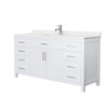Custom image for White with Brushed Nickel Trim / Carrara Cultured Marble / No Mirror