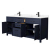 Custom image for Dark Blue with Matte Black Trim / Carrara Cultured Marble / No Mirror