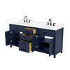Custom image for Dark Blue with Matte Black Trim / White Cultured Marble / No Mirror