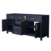 Custom image for Dark Blue with Brushed Gold Trim / No Mirror