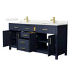 Custom image for Dark Blue with Brushed Gold Trim / Giotto Quartz / No Mirror
