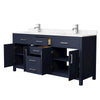 Custom image for Dark Blue with Brushed Nickel Trim / Carrara Cultured Marble / No Mirror