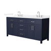 Custom image for Dark Blue with Brushed Nickel Trim / White Quartz / No Mirror