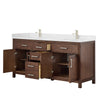 Custom image for Dark Walnut with Brushed Nickel Trim / Carrara Cultured Marble / No Mirror
