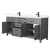Custom image for Dark Gray with Matte Black Trim / White Quartz / No Mirror
