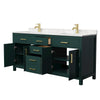 Custom image for Green with Brushed Gold Trim / Carrara Cultured Marble / No Mirror