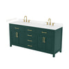 Custom image for Green with Brushed Gold Trim / Carrara Cultured Marble / No Mirror