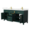 Custom image for Green with Brushed Gold Trim / Giotto Quartz / No Mirror
