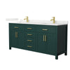 Custom image for Green with Brushed Gold Trim / Giotto Quartz / No Mirror