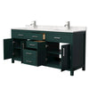 Custom image for Green with Brushed Nickel Trim / Carrara Cultured Marble / No Mirror