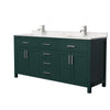 Custom image for Green with Brushed Nickel Trim / Carrara Cultured Marble / No Mirror