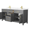 Custom image for Dark Gray with Brushed Gold Trim / Carrara Cultured Marble / No Mirror