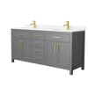 Custom image for Dark Gray with Brushed Gold Trim / Carrara Cultured Marble / No Mirror