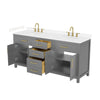 Custom image for Dark Gray with Brushed Gold Trim / Carrara Cultured Marble / No Mirror
