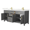 Custom image for Dark Gray with Brushed Gold Trim / Giotto Quartz / No Mirror