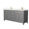 Custom image for Dark Gray with Brushed Gold Trim / Giotto Quartz / No Mirror