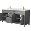 Custom image for Dark Gray with Brushed Gold Trim / White Cultured Marble / No Mirror