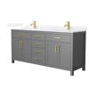 Custom image for Dark Gray with Brushed Gold Trim / White Quartz / No Mirror