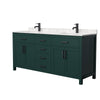 Custom image for Green with Matte Black Trim / Carrara Cultured Marble / No Mirror