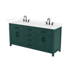 Custom image for Green with Matte Black Trim / Carrara Cultured Marble / No Mirror