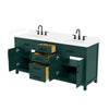 Custom image for Green with Matte Black Trim / White Cultured Marble / No Mirror
