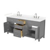 Custom image for Dark Gray with Brushed Nickel Trim / Carrara Cultured Marble / No Mirror