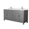 Custom image for Dark Gray with Brushed Nickel Trim / White Cultured Marble / No Mirror