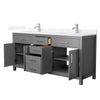 Custom image for Dark Gray with Brushed Nickel Trim / White Quartz / No Mirror