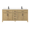 Custom image for Whitewashed Oak with Matte Black Trim / Carrara Cultured Marble / No Mirror