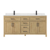 Custom image for Whitewashed Oak with Matte Black Trim / Giotto Quartz / No Mirror