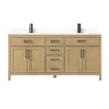 Custom image for Whitewashed Oak with Matte Black Trim / White Cultured Marble / No Mirror