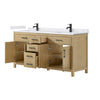 Custom image for Whitewashed Oak with Matte Black Trim / White Cultured Marble / No Mirror