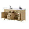 Custom image for Whitewashed Oak with Matte Black Trim / White Cultured Marble / No Mirror