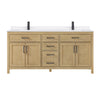 Custom image for Whitewashed Oak with Matte Black Trim / White Quartz / No Mirror