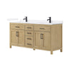 Custom image for Whitewashed Oak with Matte Black Trim / White Quartz / No Mirror