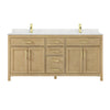 Custom image for Whitewashed Oak with Brushed Gold Trim / Giotto Quartz / No Mirror