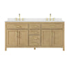 Custom image for Whitewashed Oak with Brushed Gold Trim / Giotto Quartz / No Mirror